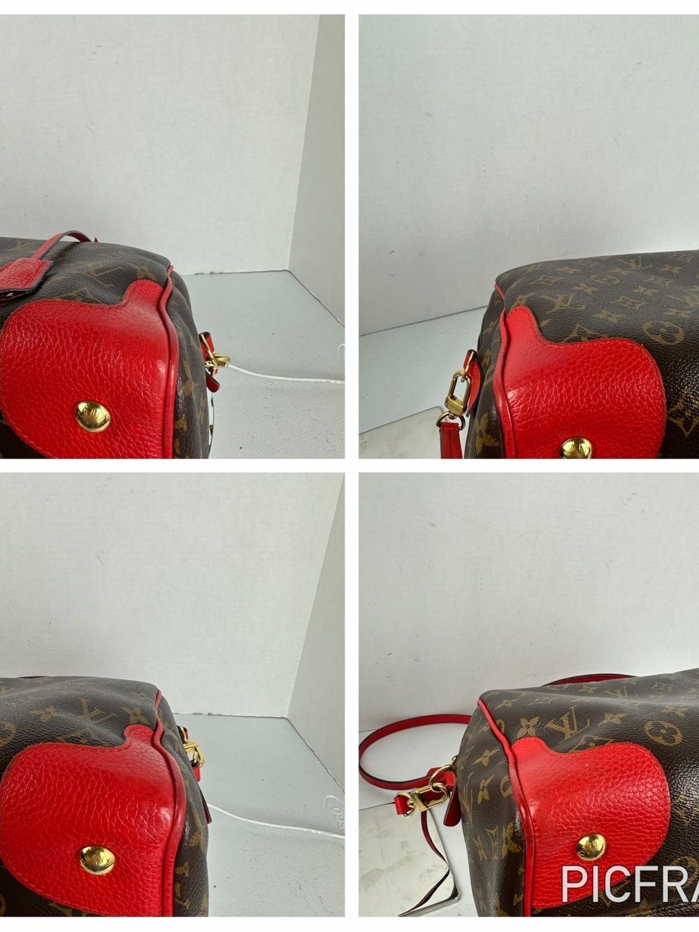 LV Louis Vuitton Hand Shoulder Crossbody Bag Retiro PM RedTrim Monogram Key LOCK - Picture 5 of 15